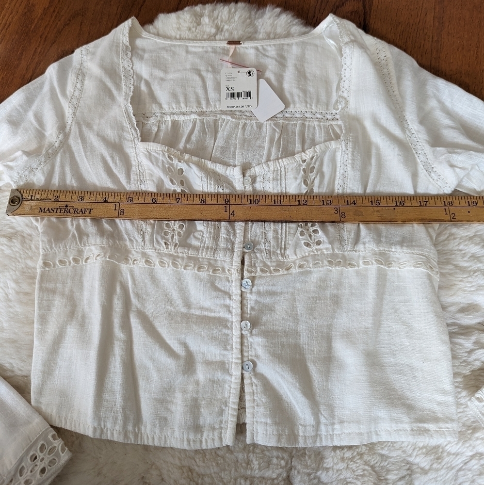 FREE People white joi blouse xs - Picture 13 of 15